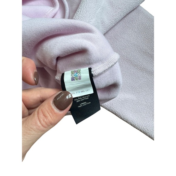 UGG Fleece Cropped Hoodie Pink Pullover Kangaroo Pocket Drawstring Size M - Picture 5 of 7